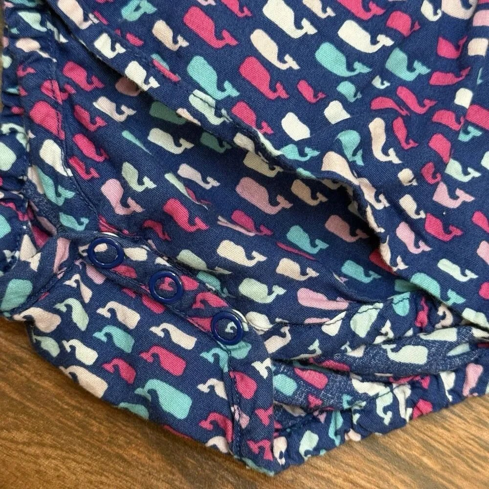 Vineyard Vines Target Baby One Piece Tank Sleeveless Whales Cotton Size 12M